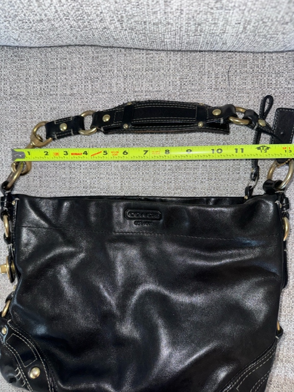 Vintage Coach Black Leather Carly Hobo Bag - Picture 8 of 8